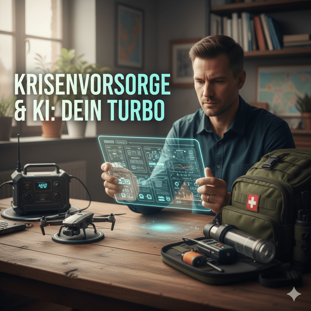 KI Krisenvorsorge, Survival KI Anleitung, Drohnen Katastrophenschutz, Notfall Offline PDFs, USB Stick Krisenwissen, Solar Powerbank Blackout, Smartphone Survival Tool, Wasserfilter Anleitung KI, Erste Hilfe Checkliste digital, Evakuierungsplan erstellen, Autarkie Technik, Notvorrat Planung KI, Offline Karten Krisen, Powerstation Notstrom, Drohnen Luftaufklärung, Krisenbibliothek USB, Wasseraufbereitung Guide, Hygiene Notfall digital