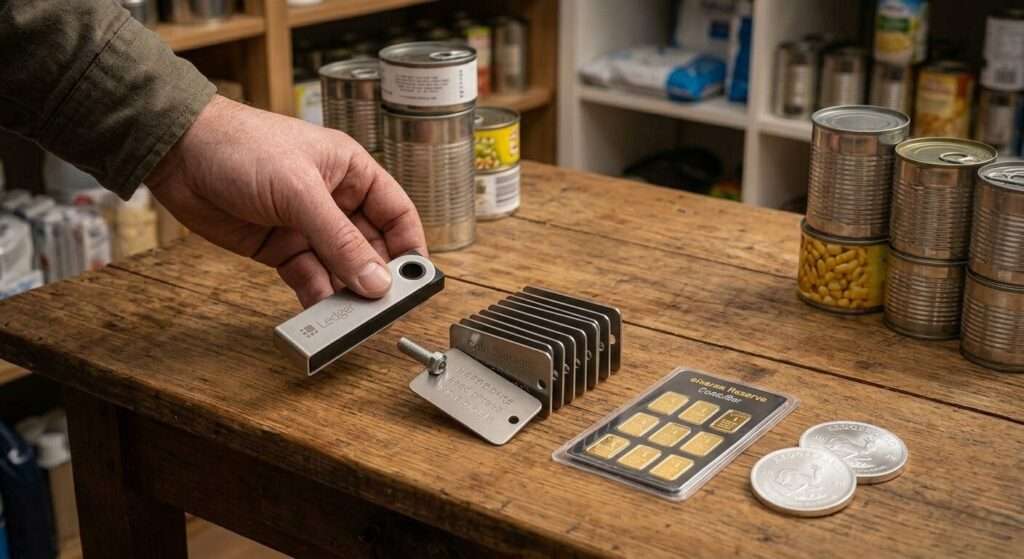 Diverse Edelmetalle in kleinen Stückelungen vorbereitet für krisensichere Liquidität und Mobilität in Notzeiten.