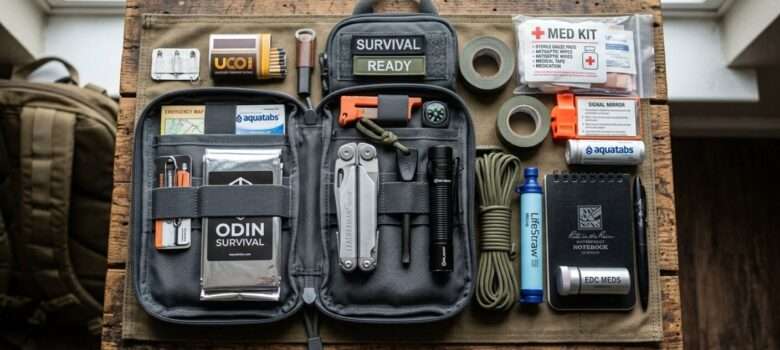 Ein etwas umfangreicheres EDC Survival Kit, ideal für die Mitnahme im Auto, oder am Fahrrad, für unterwegs seitlich am Rucksack oder auch am Gürtel getragen eine Allround Lösung.